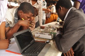 Interacting with some secondary school students (Day 1)
